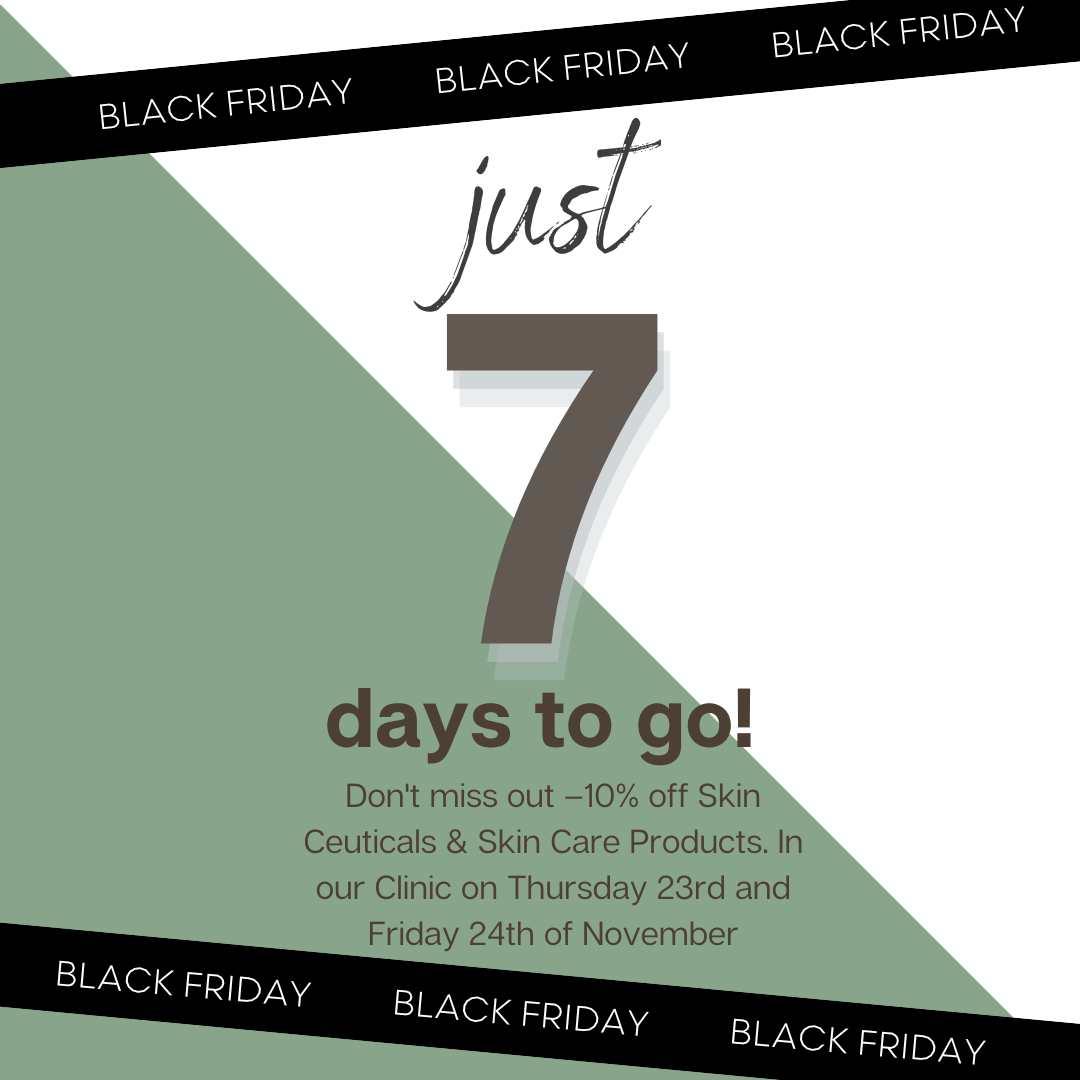Black Friday graphic with a 7 day countdown