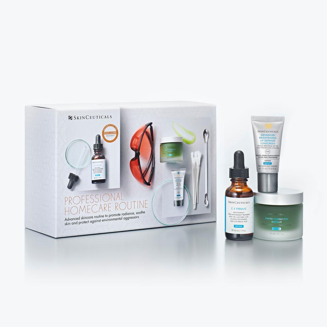 Skinceuticals laster kit box with products displayed outside